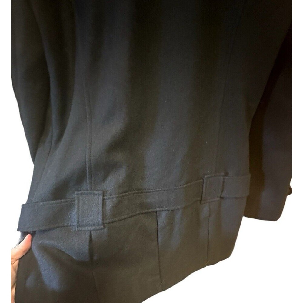 NWT black peacoat wool blend lined size M classic dark academia minimalist - Picture 8 of 16